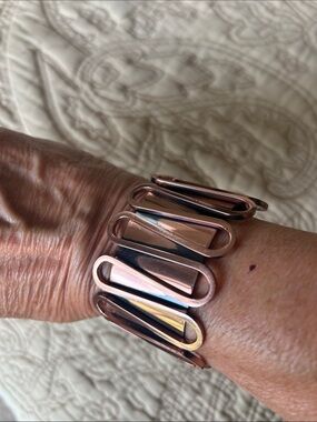 Vintage, Copper, Renoir Geometric Cuff Bracelet